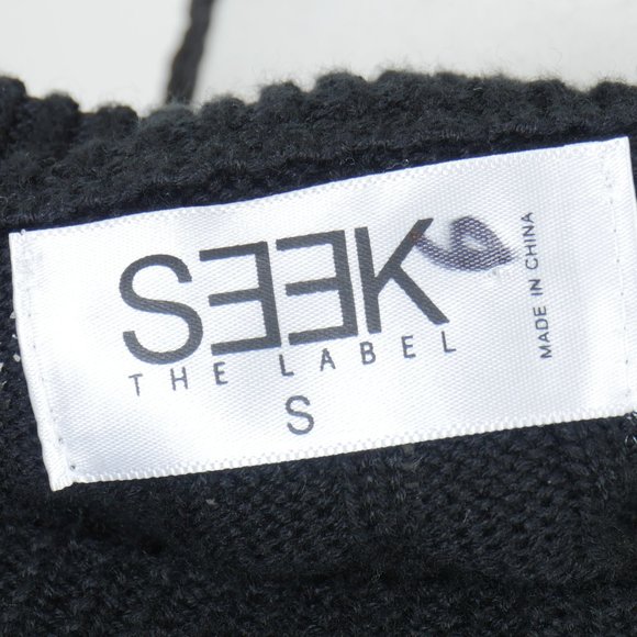 Seek The Label Black Ribbed Cropped Long Sleeve Size Small Sweater - Picture 2 of 11